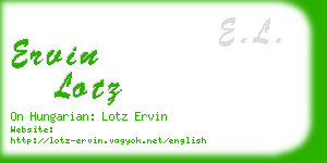 ervin lotz business card